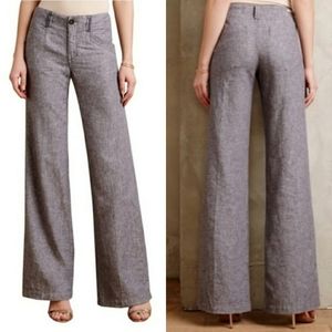 PILCRO AND THE LETTERPRESS Linen Wide  Leg Pants